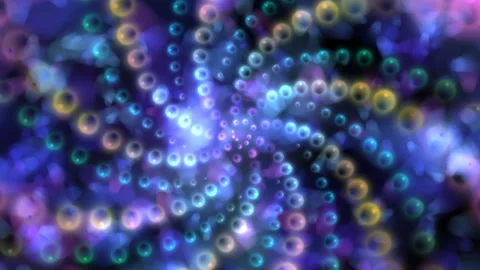 Abstract Spiral Pattern of Colorful Bokeh Lights and Circular Effects Stockbeeldmateriaal 301689005