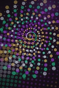 Abstract Spiral Pattern with Colorful Circles イラスト素材