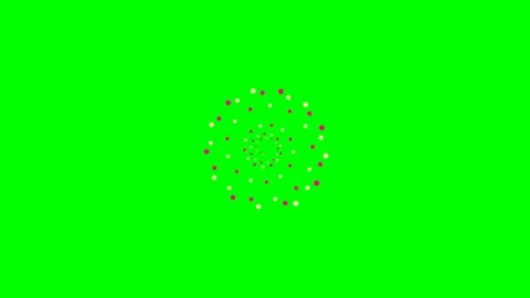 Abstract spiral pattern of colorful dots against a vibrant green background Stock Footage 340267402