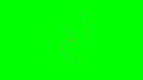 Abstract spiral pattern of colorful dots against a solid green background Stock Footage 340903671