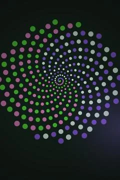 Abstract Spiral Pattern of Colorful Dots 스톡 일러스트