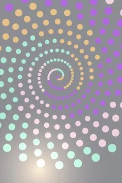 Abstract Spiral Pattern with Colorful Dots Illustrazione stock