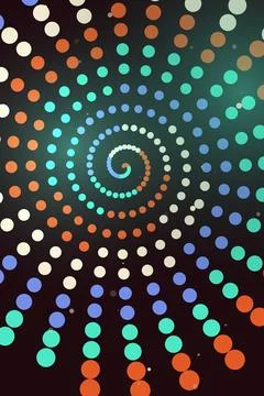Abstract Spiral Pattern with Colorful Dots 스톡 일러스트