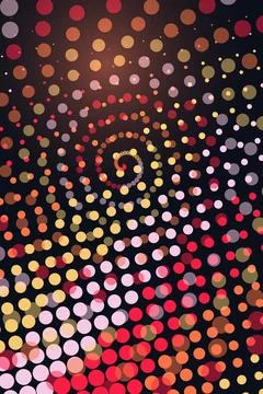 Abstract Spiral Pattern with Colorful Dots Illustrazione stock