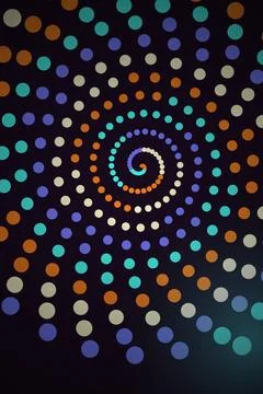 Abstract Spiral Pattern with Colorful Dots Stock Illustration