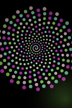 Abstract Spiral Pattern of Colorful Dots Stock Photos
