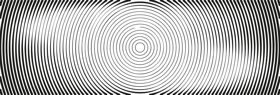 Abstract spiral pattern with concentric circular shapes and ripple effect. Black Stock Illustration