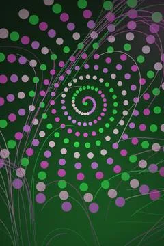 Abstract Spiral Pattern with Dots Stock Illustration