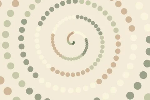 Abstract spiral pattern of dots in soft neutral colors Stock Illustration
