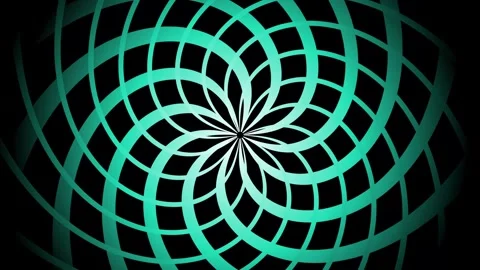 Abstract spiral pattern forming a symmetrical flower-like center with repea.. Stock Footage 334743084