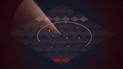 Abstract Spiral Pattern on Geometric Grid with Light Beam Stock Footage 348572278
