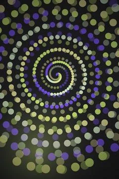 Abstract Spiral Pattern with Glowing Circles Фото