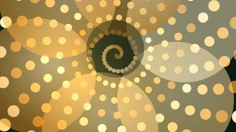 Abstract spiral pattern with glowing dots in warm colors Stock Illustration