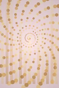 Abstract Spiral Pattern with Gold Circles Stock Illustration