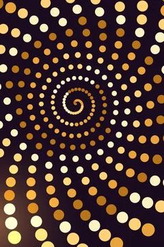 Abstract Spiral Pattern with Golden Dots Illustrazione stock