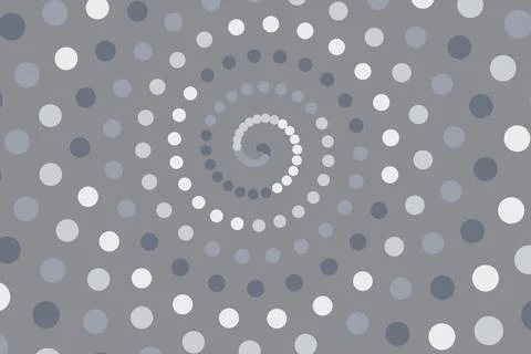 Abstract spiral pattern with gray and white dots Stock Illustration