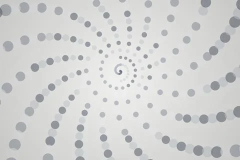 Abstract spiral pattern with gray dots on light background Stock Photos