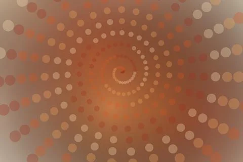 Abstract spiral pattern with orange and beige dots Stock Illustration