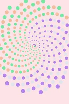 Abstract Spiral Pattern with Pastel Circles Stock Illustration