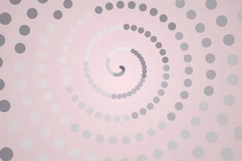 Abstract spiral pattern with pink and gray dots Stock Illustration