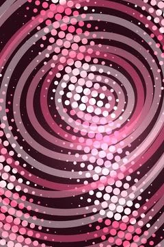Abstract Spiral Pattern with Pink and Purple Dots Stock Illustration