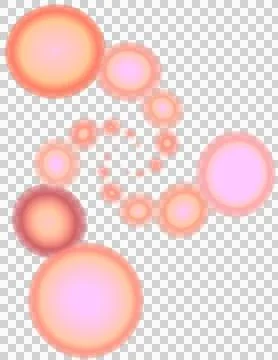 Abstract spiral pattern of pink circles of different sizes, isolated element Stock Illustration