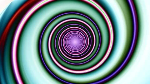 Abstract Spiral Pattern with Vibrant Rainbow Colors and Radiant Center Design Stock Illustration