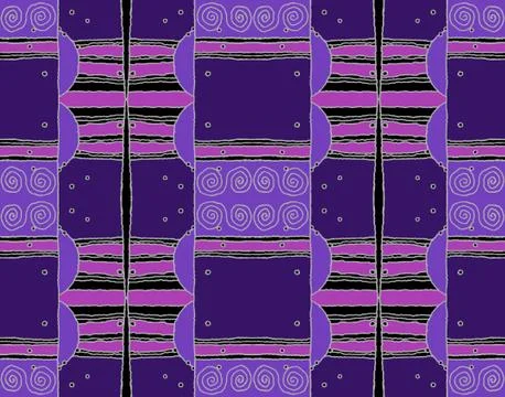 Abstract spiral pattern with wavy lines purple violet black Stock Illustration