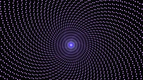 Abstract spiral pattern with white dots on black background. Stock Footage 335945407
