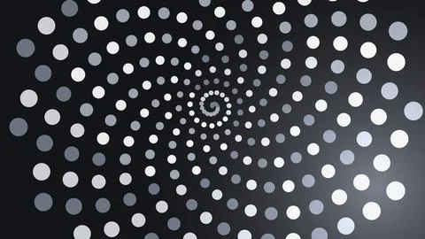 Abstract spiral pattern with white dots on black background Illustration
