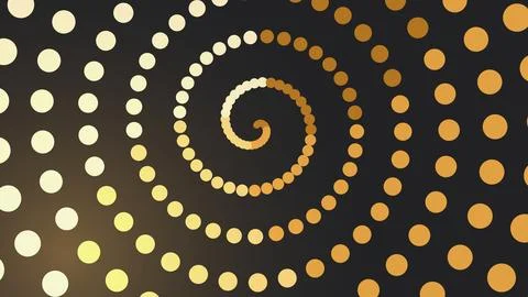 Abstract spiral pattern with yellow and black dots Stock Illustration
