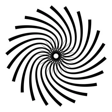 Abstract Spiral Radial Line Pattern with Geometric Circular Design Stock Illustration