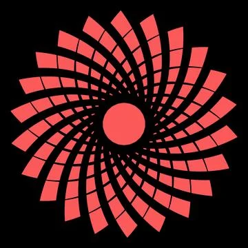 Abstract Spiral Radial Pattern with Circular Geometric Design Stock Illustration