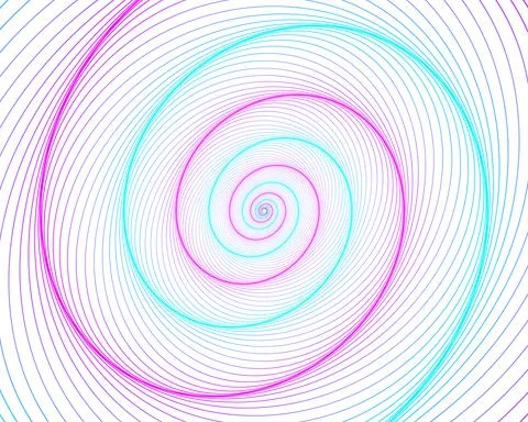 Abstract spiral rainbow design element on white background of twist lines. Ve Stock Illustration