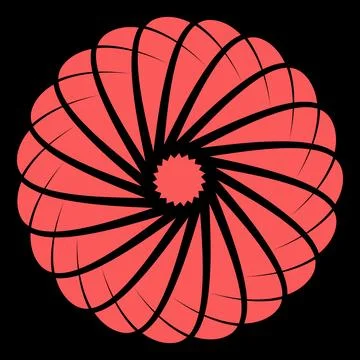 Abstract Spiral Rosette Geometric Circular Vector Design Stock Illustration