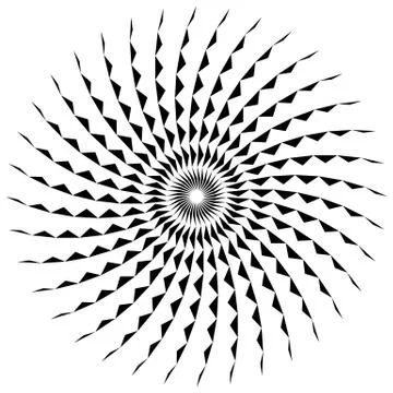 Abstract spiral shape in angular style. Monochrome vector art. Stockillustratie
