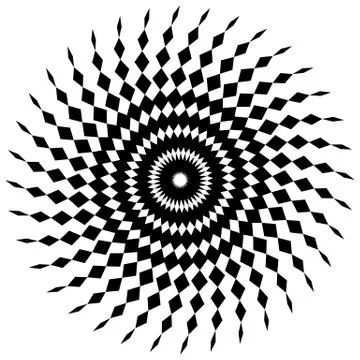 Abstract spiral shape in angular style. Monochrome vector art. Illustrazione stock