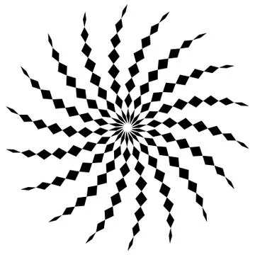 Abstract spiral shape in angular style. Monochrome vector art. Stockillustratie