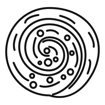 Abstract spiral shape forming a circular pattern with lines and circles イラスト素材