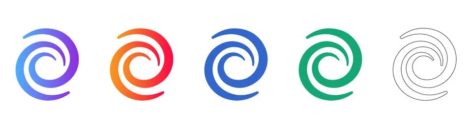 Abstract Spiral Shape Icon Set Illustrazione stock