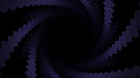 Abstract spiral shaped pattern with spinning bricks on a black background Stock Illustration
