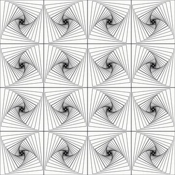 Abstract Spiral Square Seamless Pattern Vector Stockillustratie