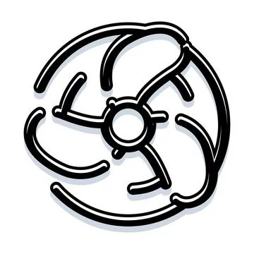 Abstract spiral vortex pattern with line art Stock Illustration
