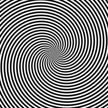 Abstract spiral vortex swirl design in black and white Illustrazione stock