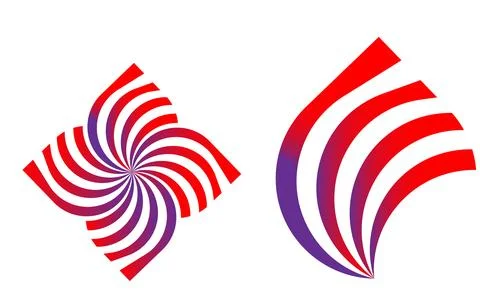 Abstract Spiral Wave Pattern Red Purple Gradient Geometric Design Stock Illustration