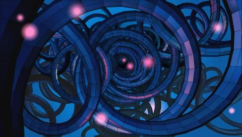 Abstract spiral wire background with technology or sci fi conceptual Illustrazione stock