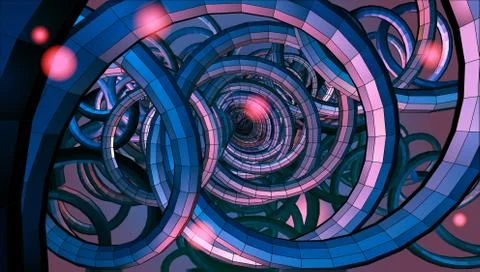 Abstract spiral wire background with technology or sci fi conceptual Illustrazione stock
