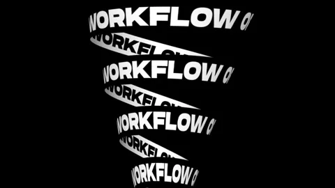 Abstract spiral workflow orchestration graphic on black background motion 動画素材 337841879