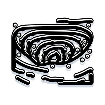 Abstract spiraling lines creating a hypnotizing concentric pattern Stock Illustration
