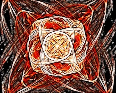 Abstract spiralling mosaic rays Stock Illustration